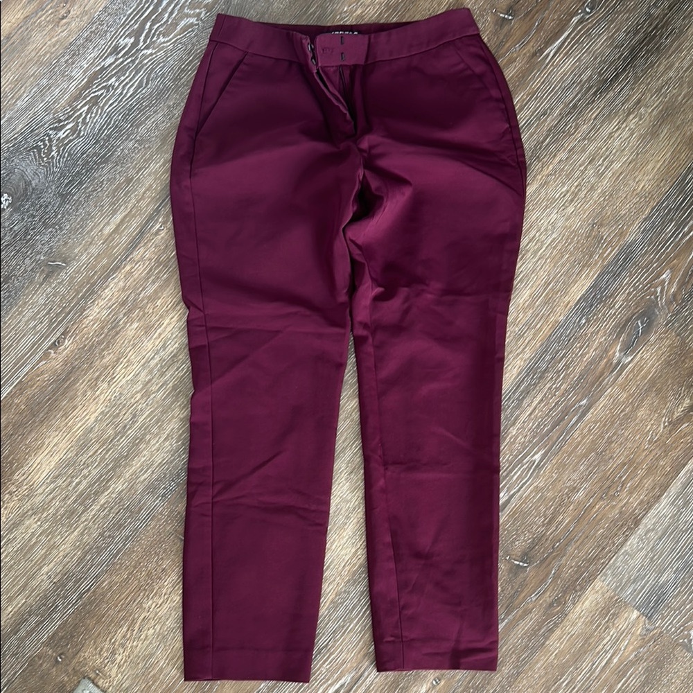 Express Columnist Burgundy Slim Fit Trousers